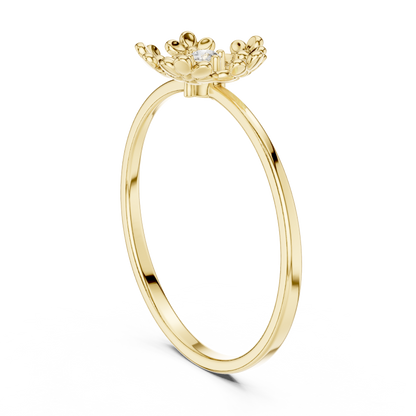 Regal Garden Diamond Ring | Minimal Bloom Gold | Ultra Luxury Feminine Power Jewel