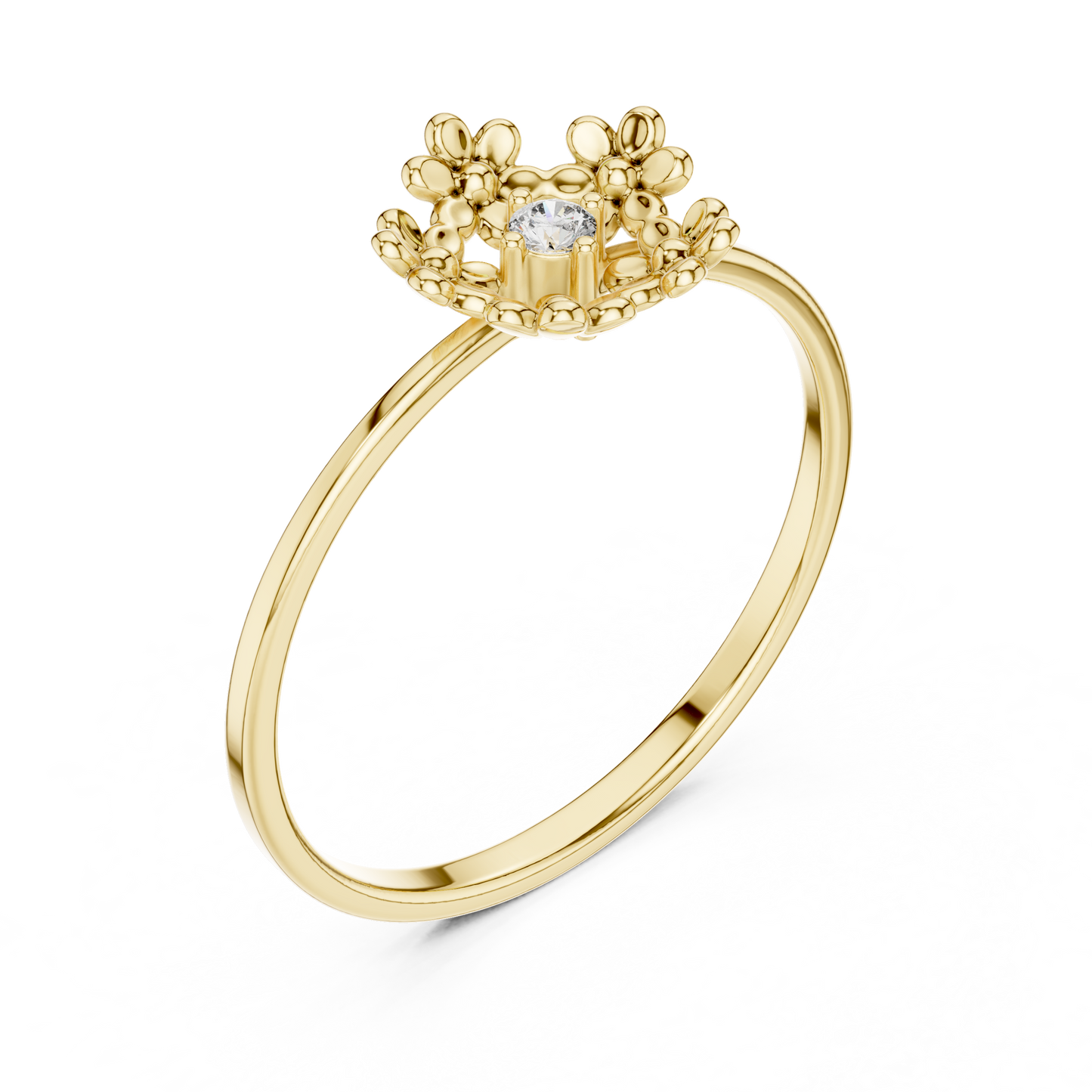 Regal Garden Diamond Ring | Minimal Bloom Gold | Ultra Luxury Feminine Power Jewel