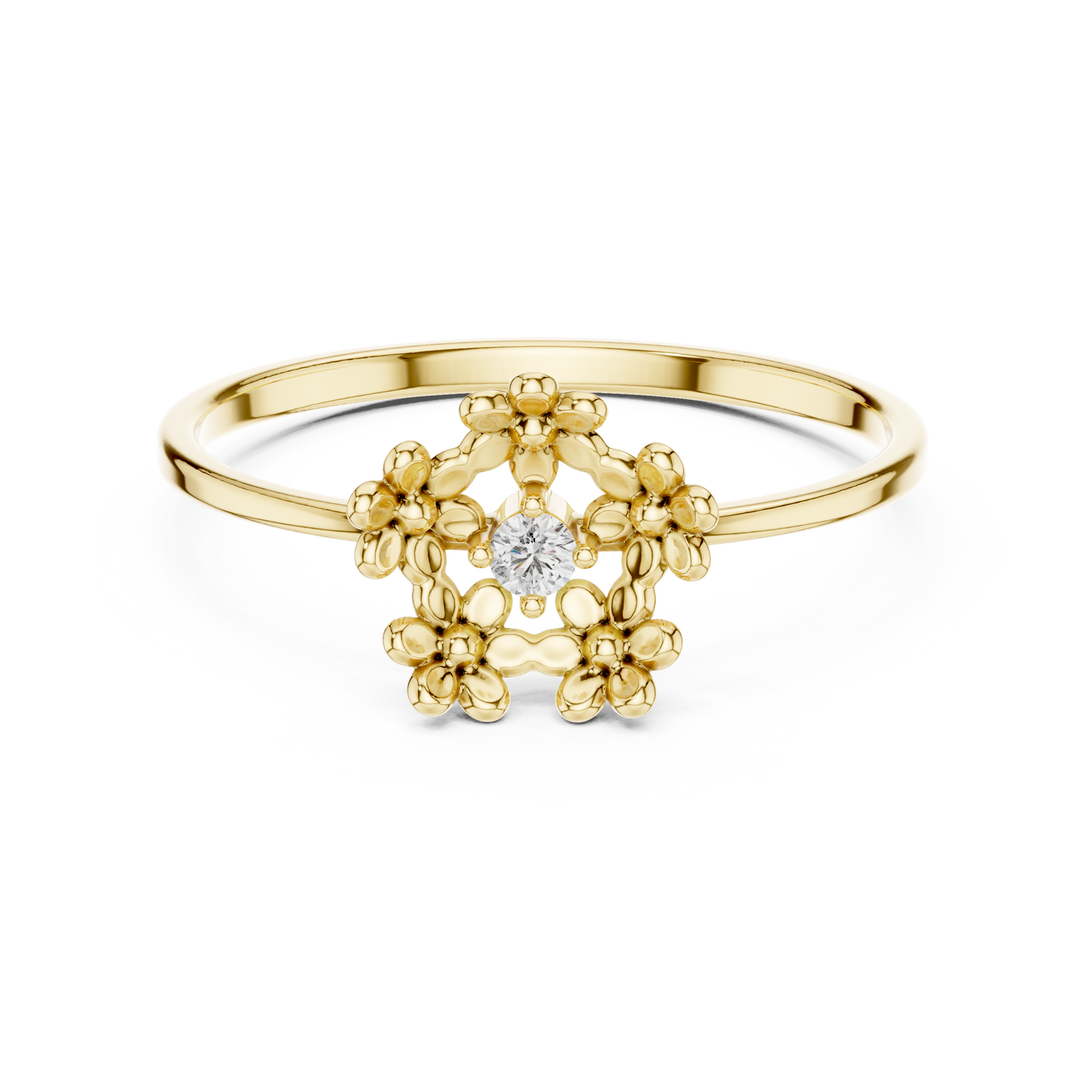 Regal Garden Diamond Ring | Minimal Bloom Gold | Ultra Luxury Feminine Power Jewel