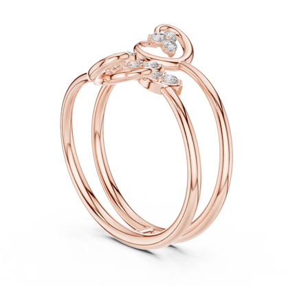 Heritage Diamond Spiral Ring | Mastercrafted Gold Couture Design | Timeless Open Band Art Jewelry