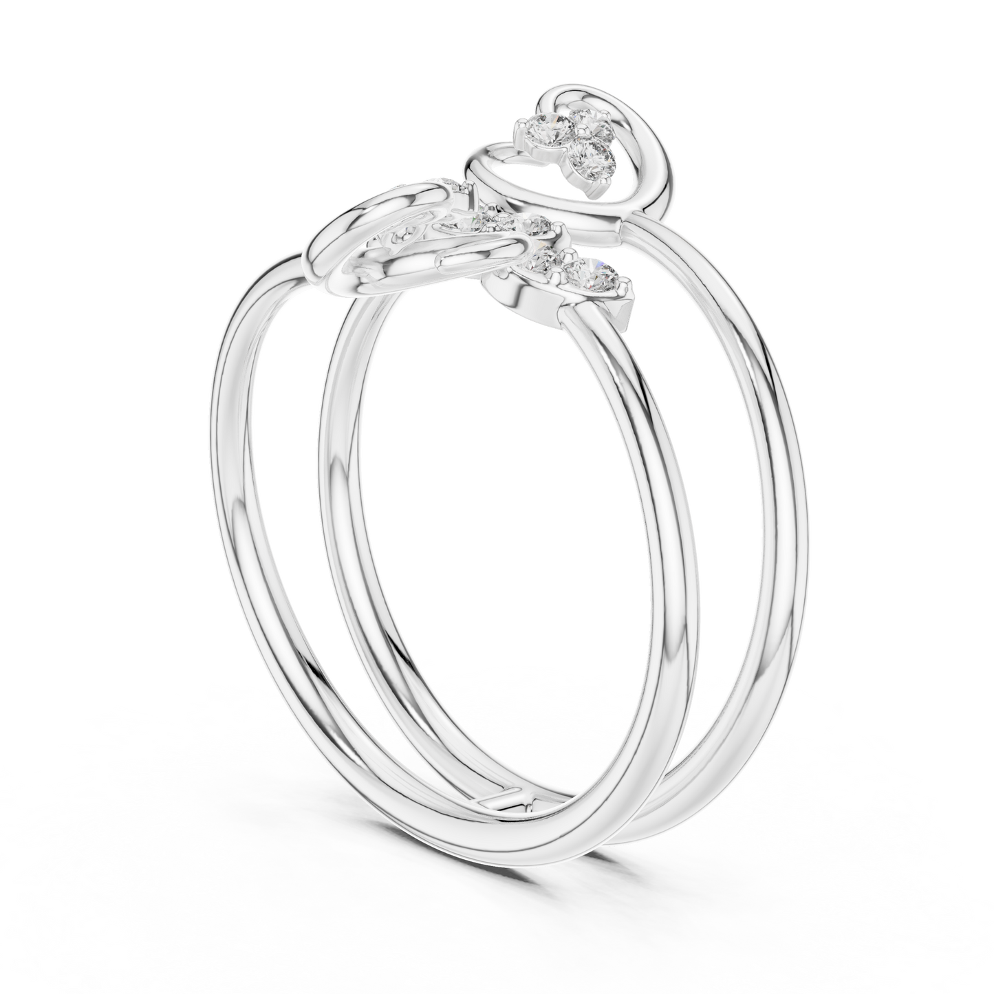 Heritage Diamond Spiral Ring | Mastercrafted Gold Couture Design | Timeless Open Band Art Jewelry