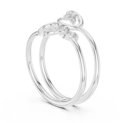 Heritage Diamond Spiral Ring | Mastercrafted Gold Couture Design | Timeless Open Band Art Jewelry