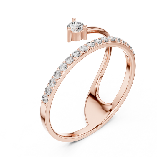 Editorial Diamond Open Ring | Sculptural Wrap Band | Lab Grown Designer Fine Jewelry (Copy)