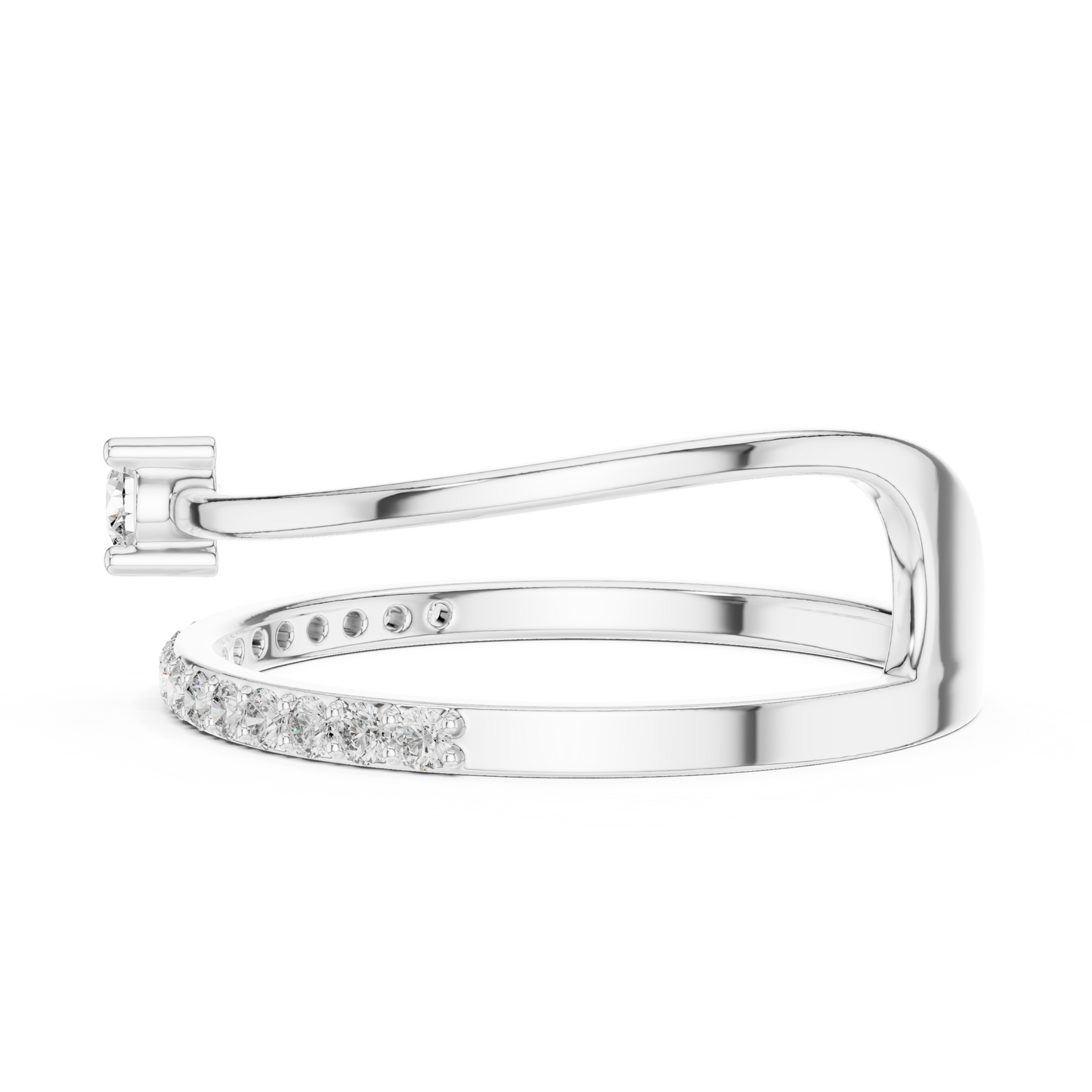 Editorial Diamond Open Ring | Sculptural Wrap Band | Lab Grown Designer Fine Jewelry (Copy)