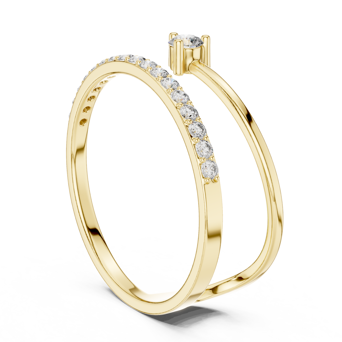 Editorial Diamond Open Ring | Sculptural Wrap Band | Lab Grown Designer Fine Jewelry (Copy)