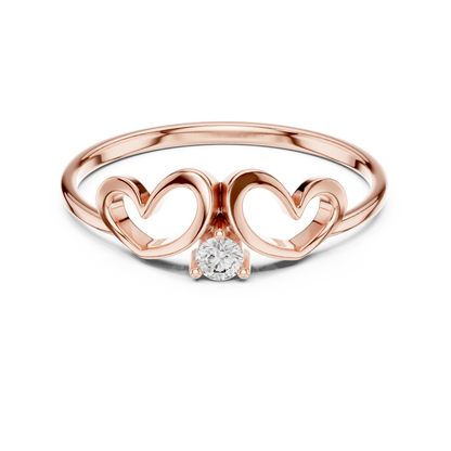 Love shaped diamond ring - Pure Silver eternal shine - Promise forever in every sparkle