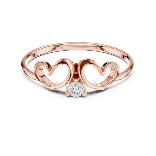 Love shaped diamond ring - Pure Silver eternal shine - Promise forever in every sparkle