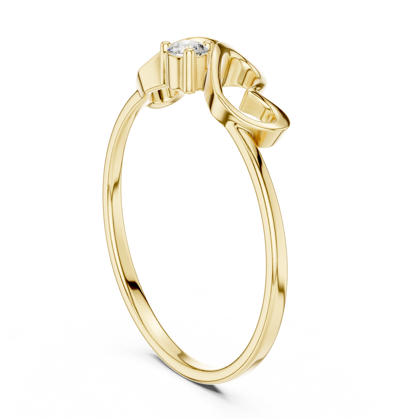 Love shaped diamond ring - Pure Silver eternal shine - Promise forever in every sparkle