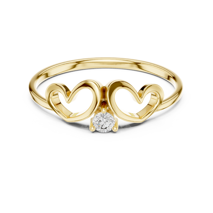 Love shaped diamond ring - Pure Silver eternal shine - Promise forever in every sparkle