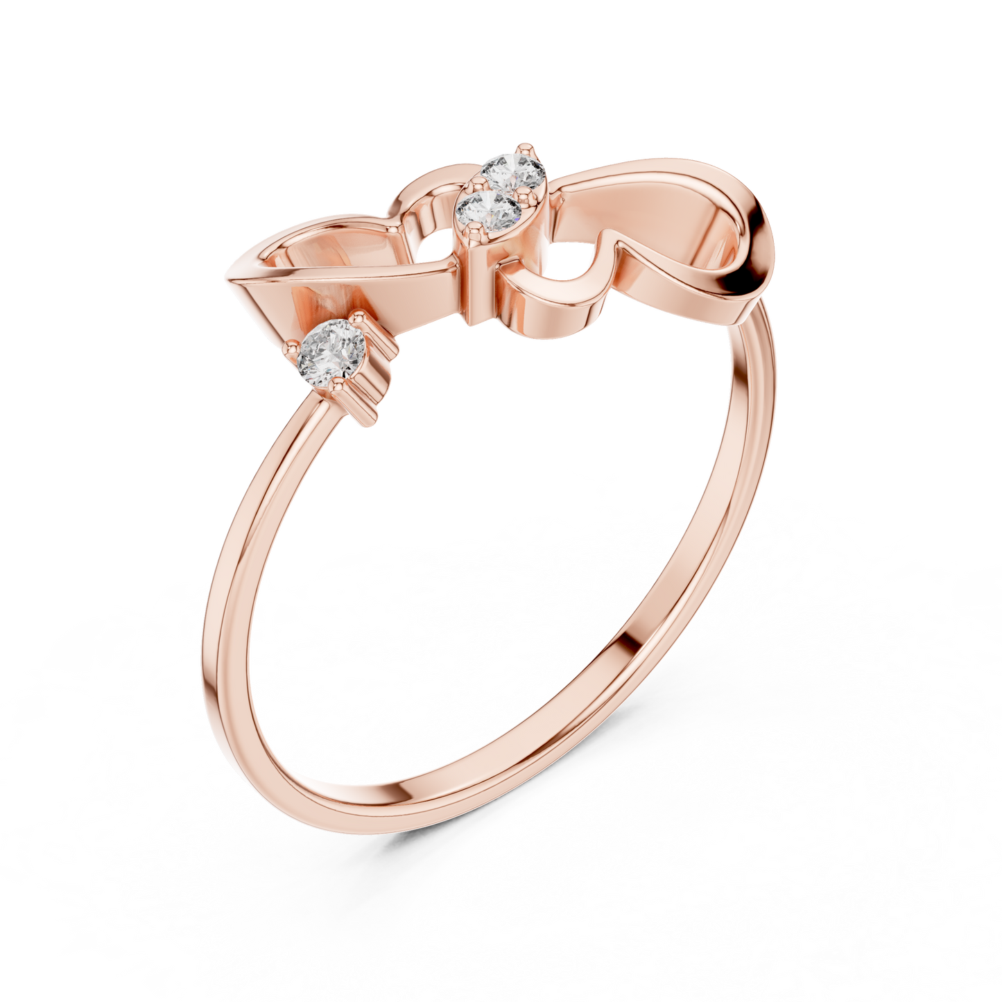 Heart Infinity Diamond Ring | Timeless Sculptural Design | Moissanite Diamond  925 Sterling Silver Gold Heirloom Jewelry
