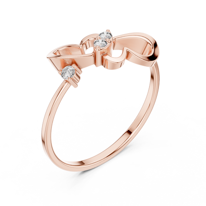 Heart Infinity Diamond Ring | Timeless Sculptural Design | Moissanite Diamond  925 Sterling Silver Gold Heirloom Jewelry