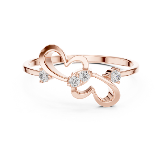 Heart Infinity Diamond Ring | Timeless Sculptural Design | Moissanite Diamond  925 Sterling Silver Gold Heirloom Jewelry