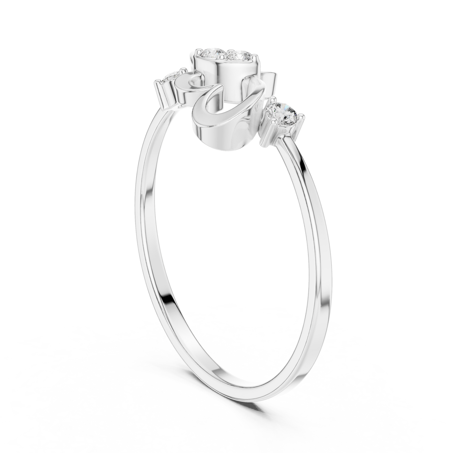 Heart Infinity Diamond Ring | Timeless Sculptural Design | Moissanite Diamond  925 Sterling Silver Gold Heirloom Jewelry