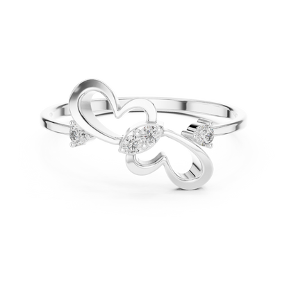 Heart Infinity Diamond Ring | Timeless Sculptural Design | Moissanite Diamond  925 Sterling Silver Gold Heirloom Jewelry