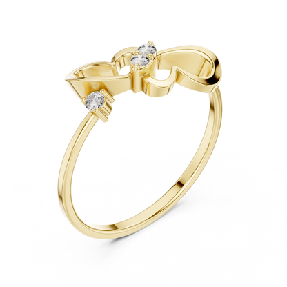 Heart Infinity Diamond Ring | Timeless Sculptural Design | Moissanite Diamond  925 Sterling Silver Gold Heirloom Jewelry
