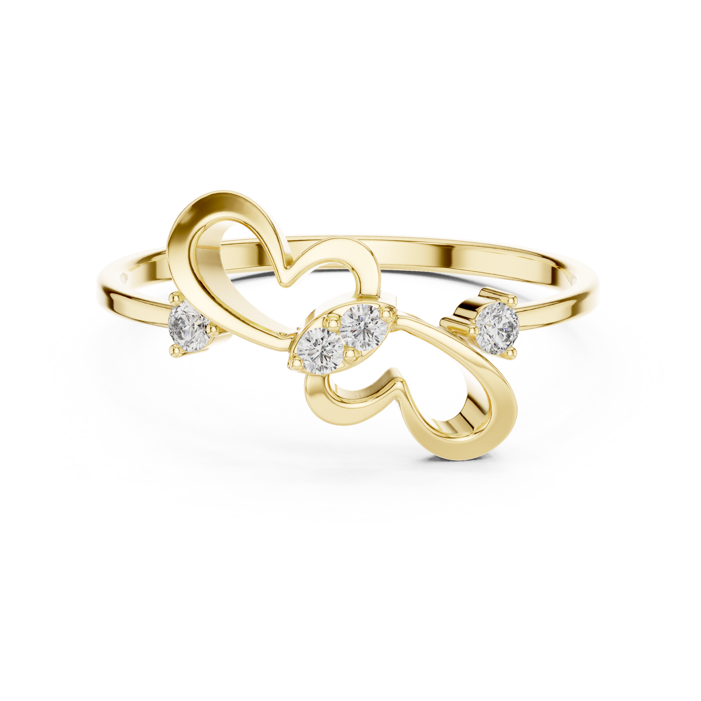 Heart Infinity Diamond Ring | Timeless Sculptural Design | Moissanite Diamond  925 Sterling Silver Gold Heirloom Jewelry