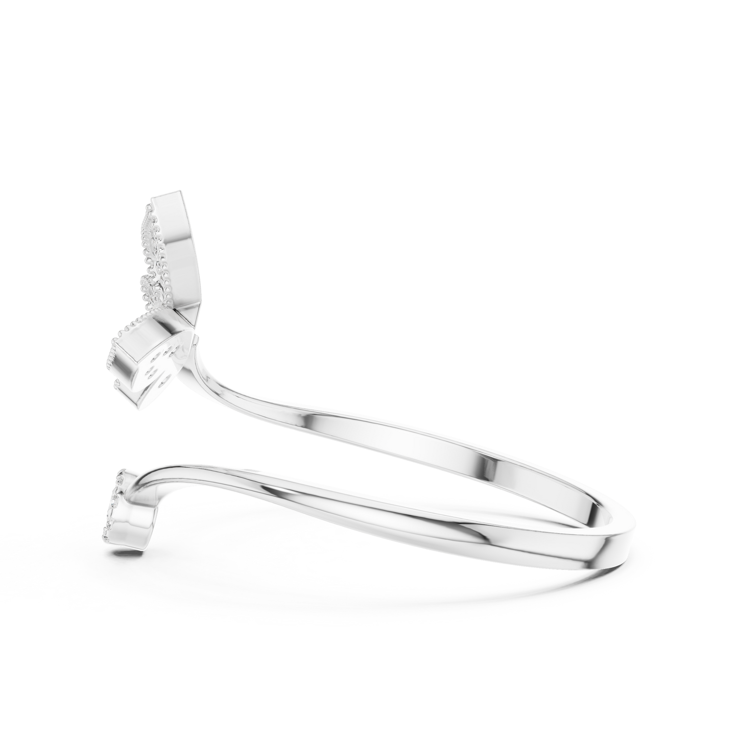 Butterfly Diamond Adjustable Ring | Fine Silver Rose Plated Craftsmanship | Timeless Luxury Gift Piece