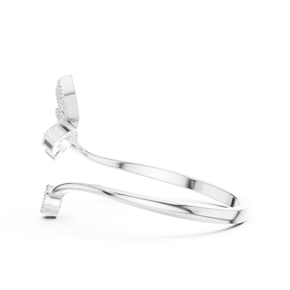 Butterfly Diamond Adjustable Ring | Fine Silver Rose Plated Craftsmanship | Timeless Luxury Gift Piece