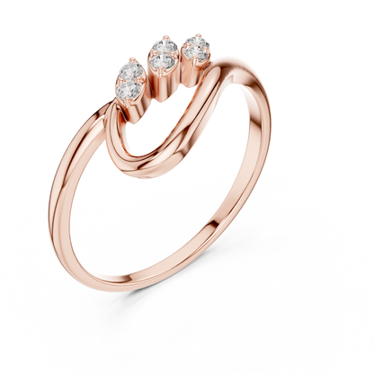 Premium Diamond Curve Ring | Luxury Silver Twist Finish | A Statement Of Subtle Sophistication