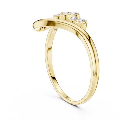 Premium Diamond Curve Ring | Luxury Silver Twist Finish | A Statement Of Subtle Sophistication