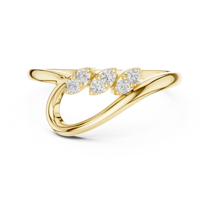 Premium Diamond Curve Ring | Luxury Silver Twist Finish | A Statement Of Subtle Sophistication