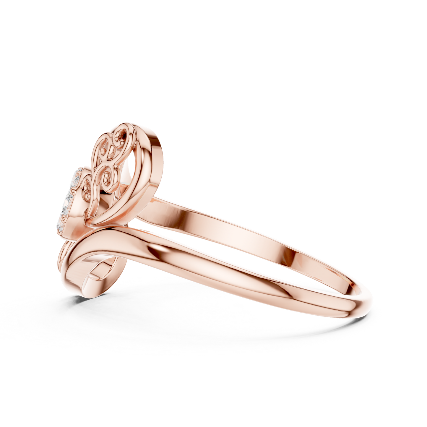 Antique Inspired Diamond Ring | Ornate Floral Gold Design | Heirloom Quality Romantic Statement Jewelry