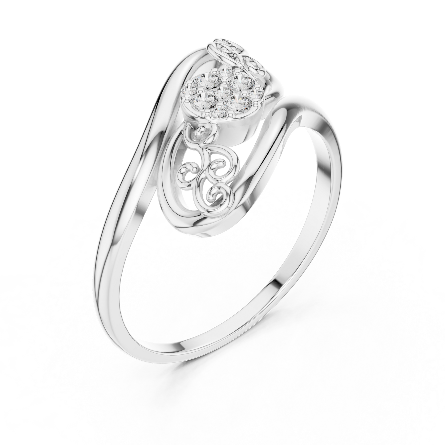 Antique Inspired Diamond Ring | Ornate Floral Gold Design | Heirloom Quality Romantic Statement Jewelry