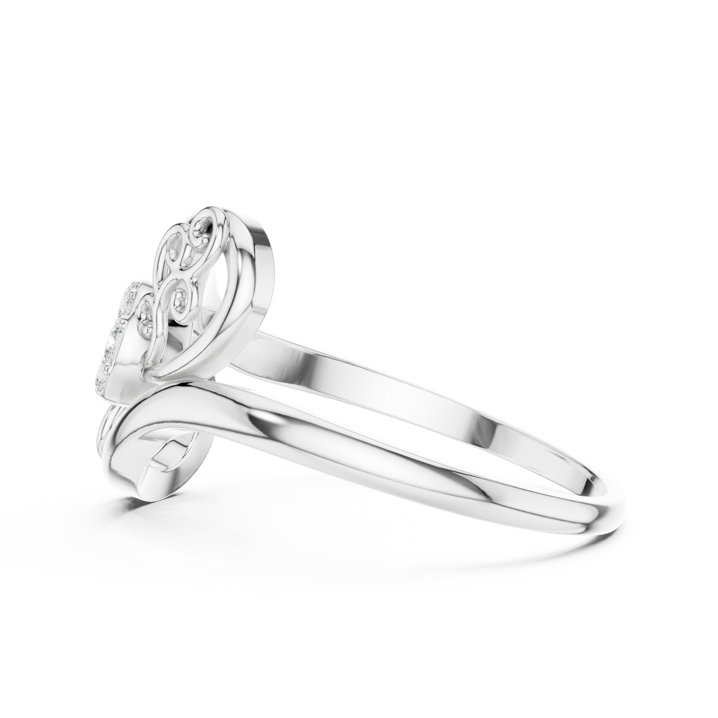 Antique Inspired Diamond Ring | Ornate Floral Gold Design | Heirloom Quality Romantic Statement Jewelry