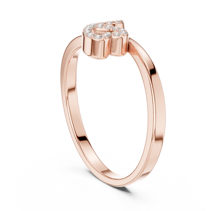 Romantic Symbolic Beauty | Diamond Open Ring | Exclusive Gold Heart Jewelry Style