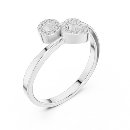 Romantic Symbolic Beauty | Diamond Open Ring | Exclusive Gold Heart Jewelry Style
