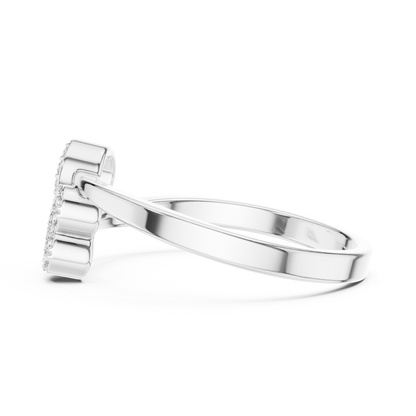 Romantic Symbolic Beauty | Diamond Open Ring | Exclusive Gold Heart Jewelry Style