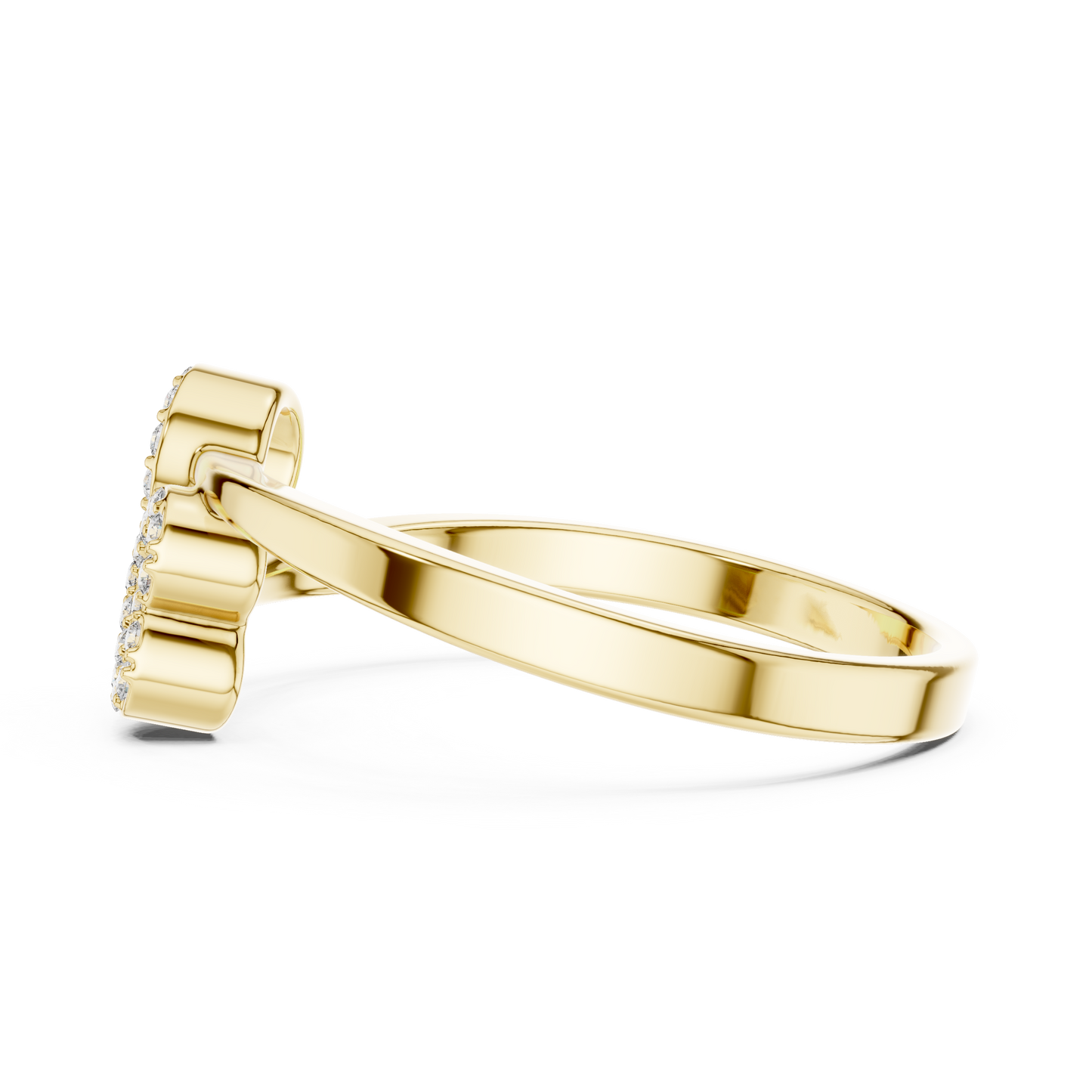 Romantic Symbolic Beauty | Diamond Open Ring | Exclusive Gold Heart Jewelry Style