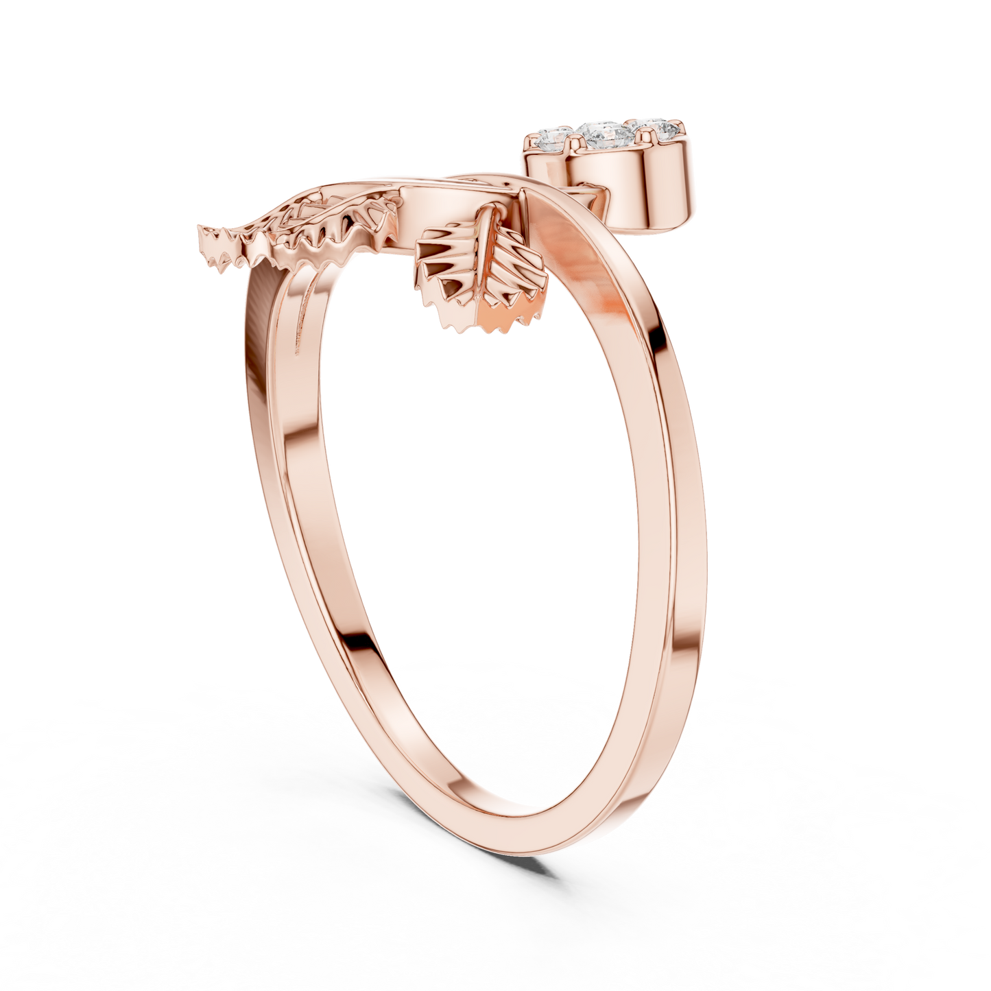 Botanical Diamond Cluster Ring | Modern Gold Nature Jewelry | Romantic Minimal Engagement Ring