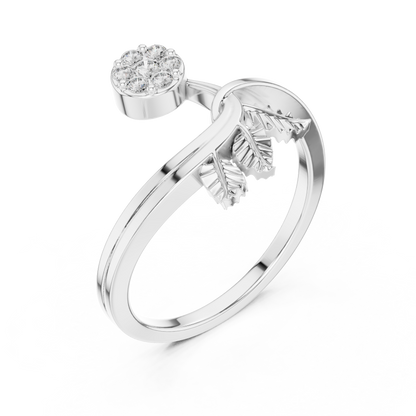 Botanical Diamond Cluster Ring | Modern Gold Nature Jewelry | Romantic Minimal Engagement Ring