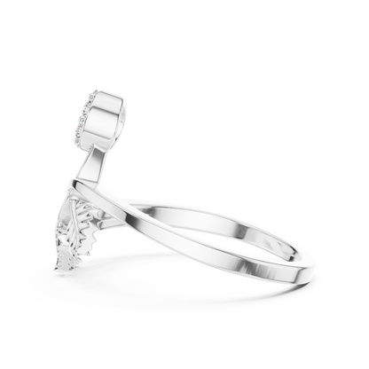 Botanical Diamond Cluster Ring | Modern Gold Nature Jewelry | Romantic Minimal Engagement Ring