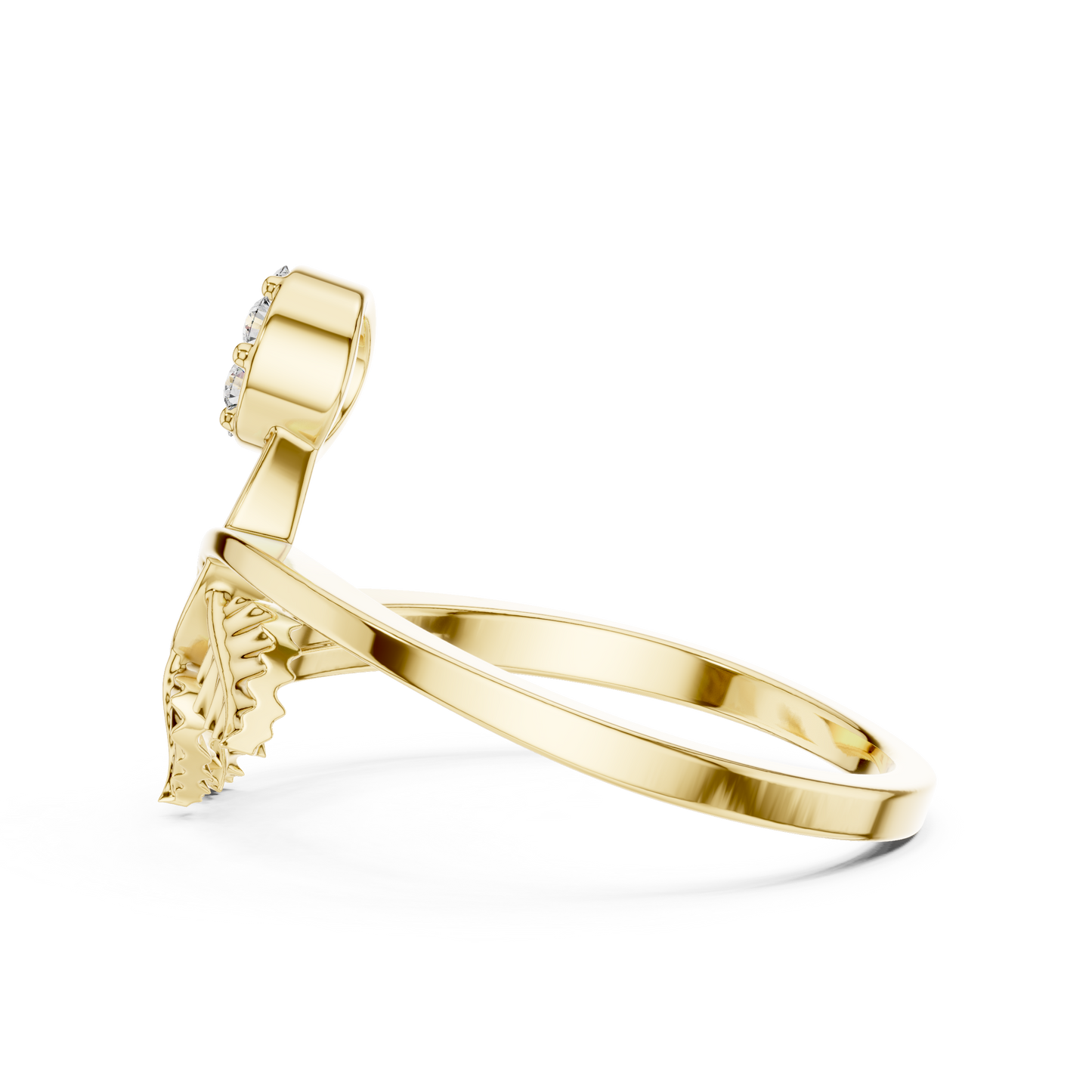 Botanical Diamond Cluster Ring | Modern Gold Nature Jewelry | Romantic Minimal Engagement Ring