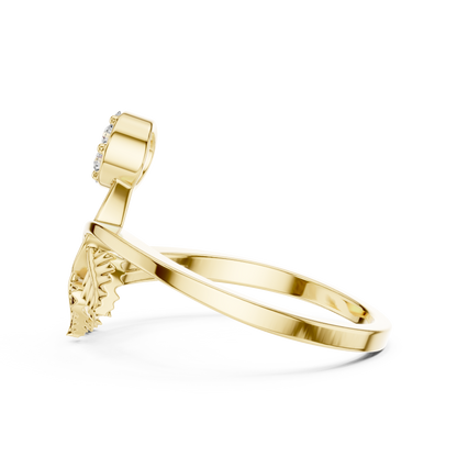 Botanical Diamond Cluster Ring | Modern Gold Nature Jewelry | Romantic Minimal Engagement Ring