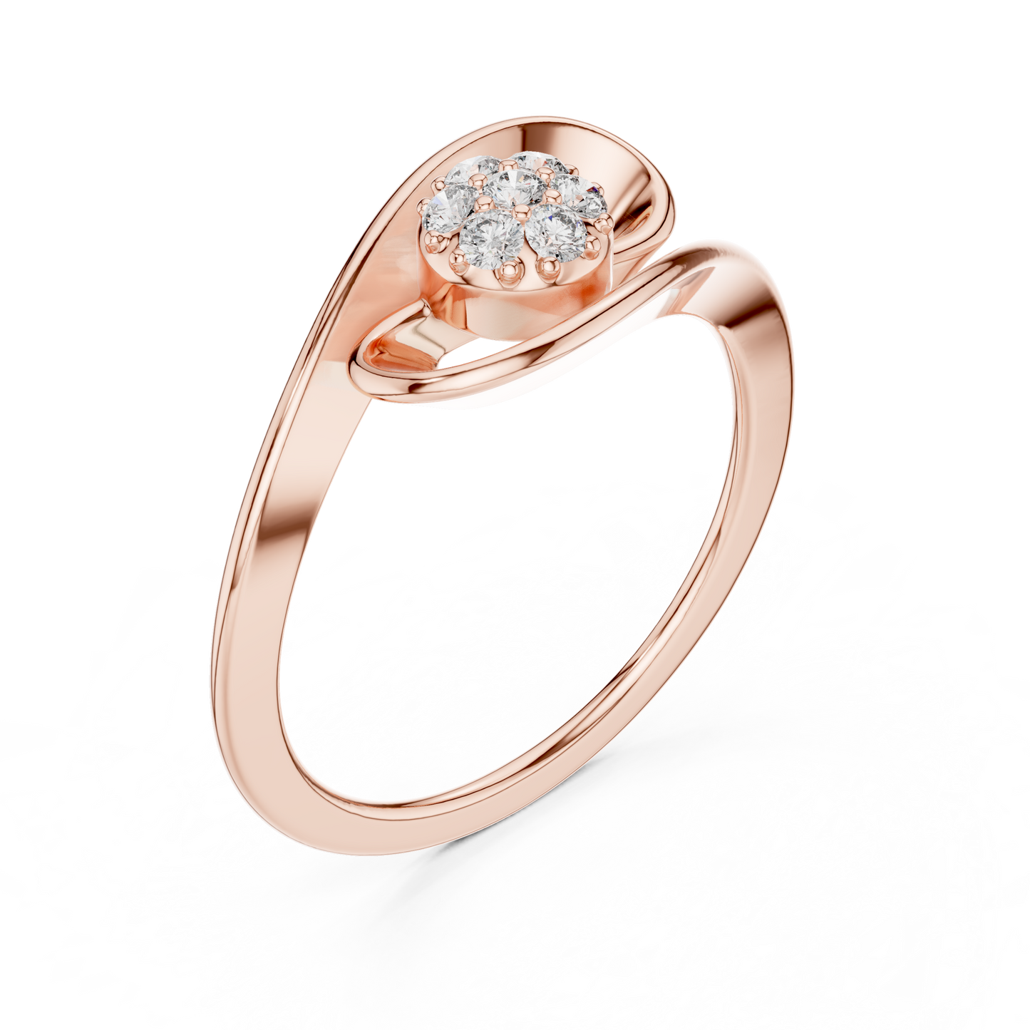 Gallery Worth Diamond Ring | Abstract Floral Geometry | Ultra Rare Moissanite Diamond 925 Sterling Silver