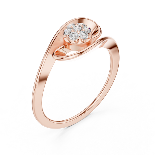 Gallery Worth Diamond Ring | Abstract Floral Geometry | Ultra Rare Moissanite Diamond 925 Sterling Silver