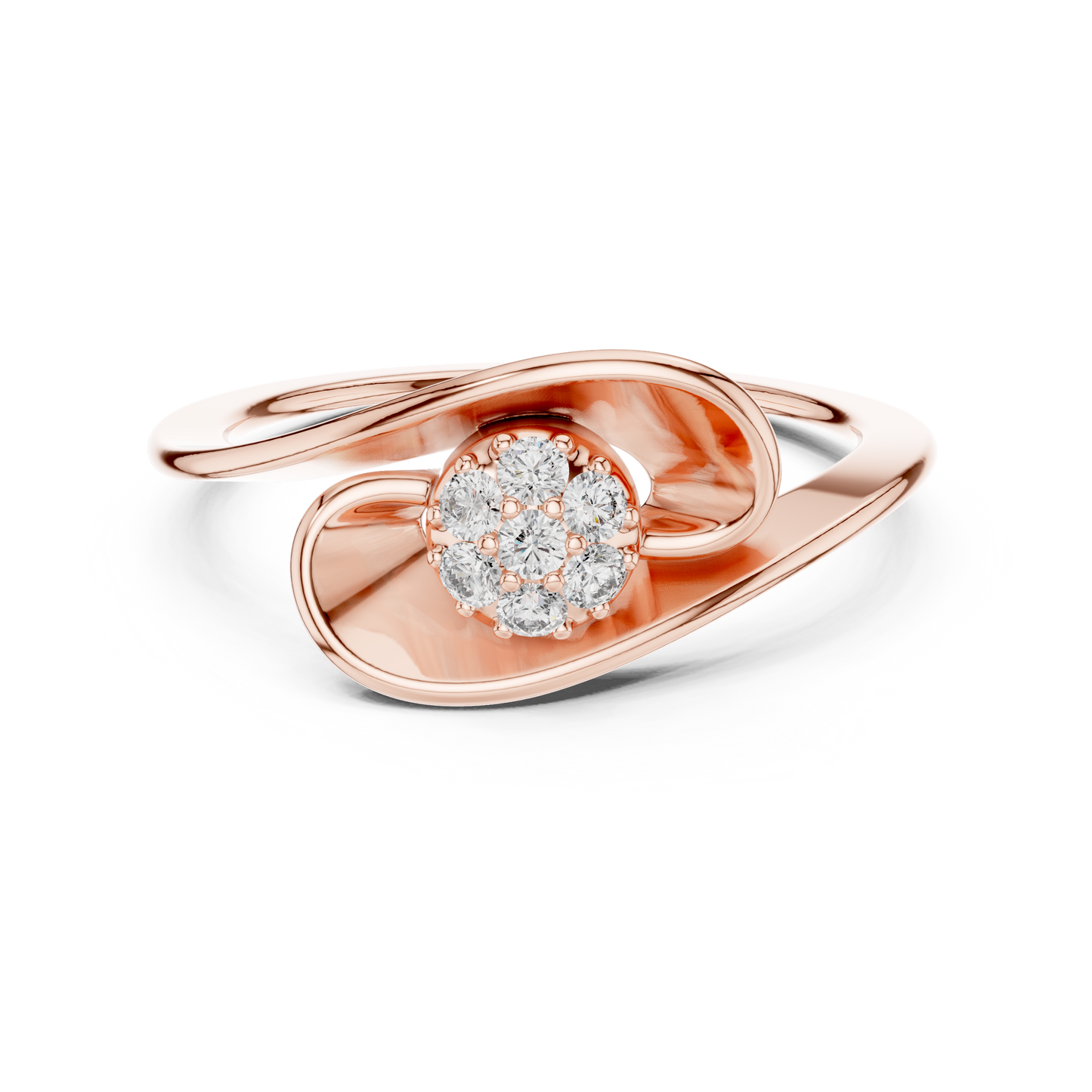 Gallery Worth Diamond Ring | Abstract Floral Geometry | Ultra Rare Moissanite Diamond 925 Sterling Silver