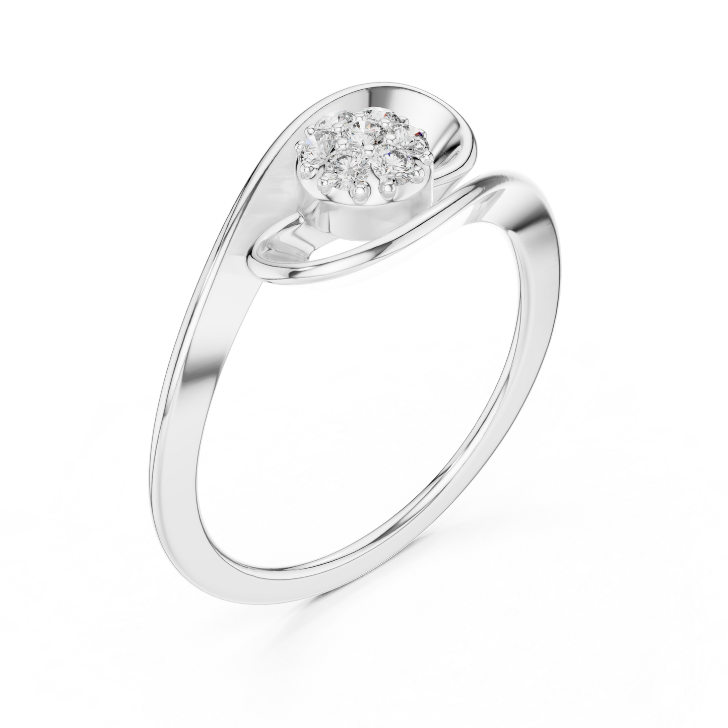 Gallery Worth Diamond Ring | Abstract Floral Geometry | Ultra Rare Moissanite Diamond 925 Sterling Silver