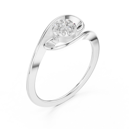 Gallery Worth Diamond Ring | Abstract Floral Geometry | Ultra Rare Moissanite Diamond 925 Sterling Silver