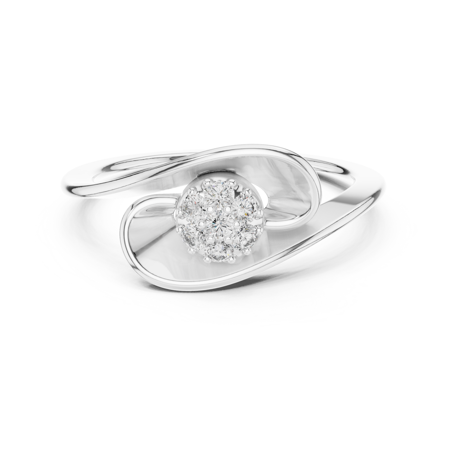 Gallery Worth Diamond Ring | Abstract Floral Geometry | Ultra Rare Moissanite Diamond 925 Sterling Silver