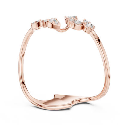 Statement Curve Diamond Ring | Elegant Gold Finish | Modern Luxury Engagement Jewelry