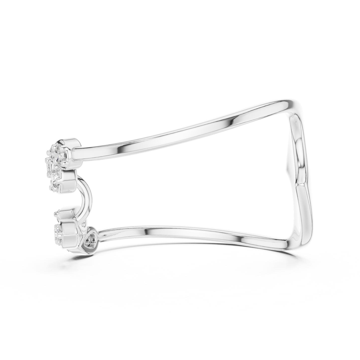 Statement Curve Diamond Ring | Elegant Gold Finish | Modern Luxury Engagement Jewelry