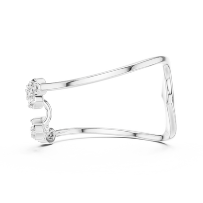 Statement Curve Diamond Ring | Elegant Gold Finish | Modern Luxury Engagement Jewelry