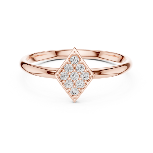 Premium Diamond Ring | Square Geometric Cluster | Elegant Fine Jewelry With Contemporary Luxury Feel