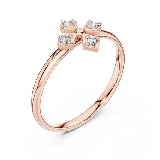 Chic Cross Diamond Ring | Luxury Silver Gold Plated Band | Perfect Blend Of Faith And Fashion