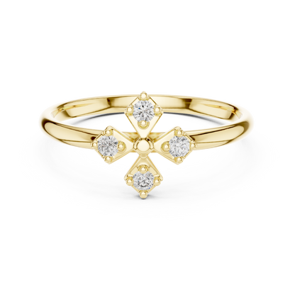 Chic Cross Diamond Ring | Luxury Gold Band | Perfect Blend Of Faith And Fashion