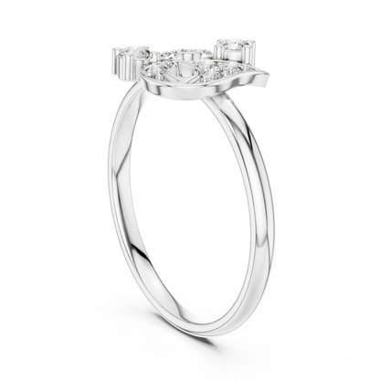 Om Diamond Statement Ring | Silver Rose Plated Craftsmanship | Elegant Spiritual Luxury Gift Jewelry